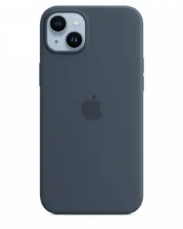 Alternative view of Apple Silicone case with MagSafe for iPhone 14 Plus - storm blue