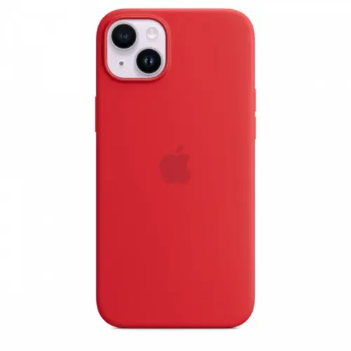 Alternative view of Apple Silicone case with MagSafe for iPhone 14 Plus - (PRODUCT)червен