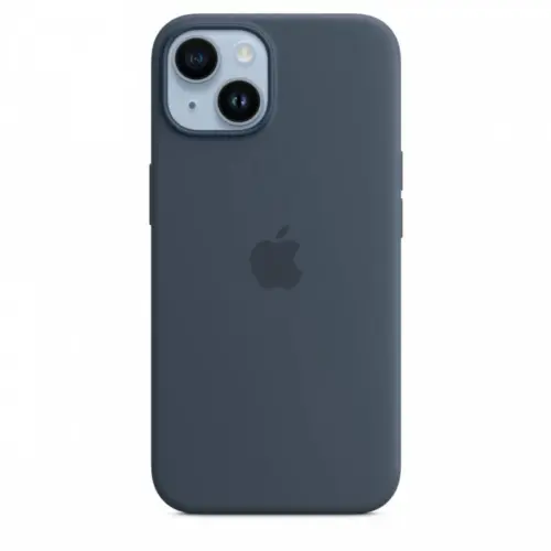 Alternative view of Apple Silicone case with MagSafe for iPhone 14 - storm blue