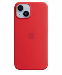 Alternative view of Apple Silicone case with MagSafe for iPhone 14 - (PRODUCT)червен