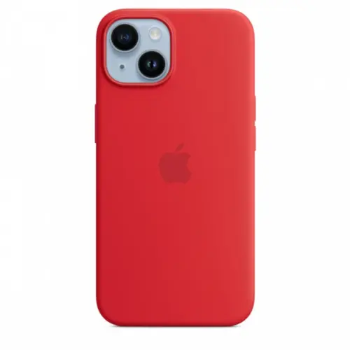 Alternative view of Apple Silicone case with MagSafe for iPhone 14 - (PRODUCT)червен