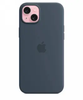 Alternative view of Apple Silicone case with MagSafe for iPhone 15 Plus - storm blue