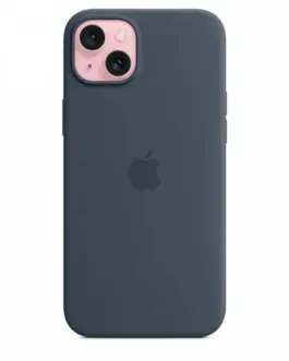 Alternative view of Apple Silicone case with MagSafe for iPhone 15 Plus - storm blue