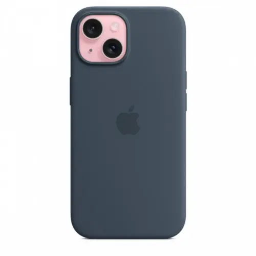 Alternative view of Apple Silicone case with MagSafe for iPhone 15 - storm blue