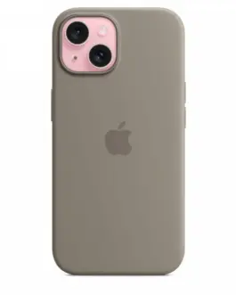 Alternative view of Apple Silicone case with MagSafe for iPhone 15 - clay