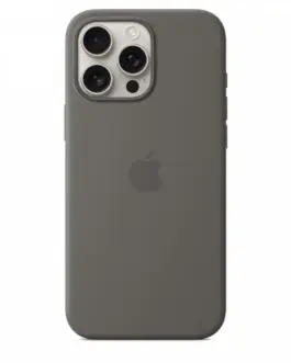 Alternative view of Apple Silicone case with MagSafe for iPhone 16 Pro Max - Stone Gray