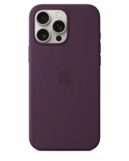 Alternative view of Apple Silicone case with MagSafe for iPhone 16 Pro Max - Plum
