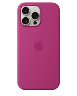 Alternative view of Apple Silicone case with MagSafe for iPhone 16 Pro Max - Fuchsia