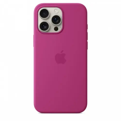 Alternative view of Apple Silicone case with MagSafe for iPhone 16 Pro Max - Fuchsia