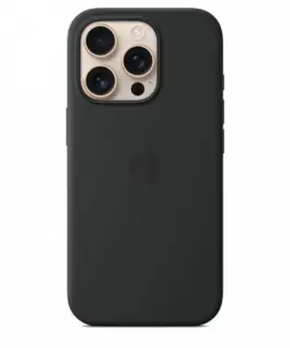 Apple Silicone case with MagSafe for iPhone 16 Pro - черен