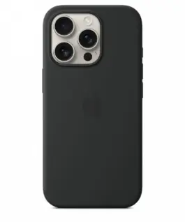 Alternative view of Apple Silicone case with MagSafe for iPhone 16 Pro - черен