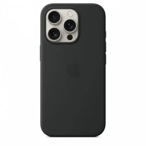 Alternative view of Apple Silicone case with MagSafe for iPhone 16 Pro - черен