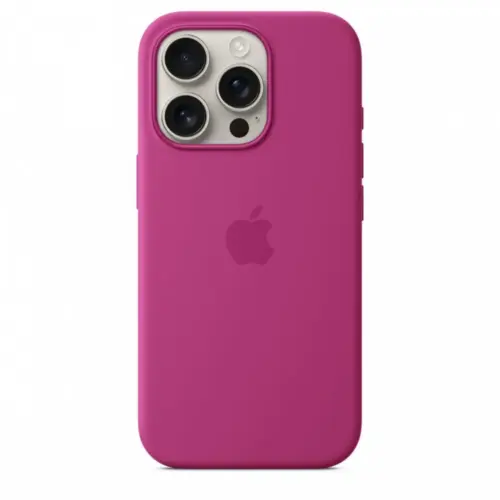 Alternative view of Apple Silicone case with MagSafe for iPhone 16 Pro - Vivid розов