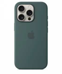 Alternative view of Apple Silicone case with MagSafe for iPhone 16 Pro - Lake зелен