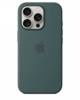 Alternative view of Apple Silicone case with MagSafe for iPhone 16 Pro - Lake зелен