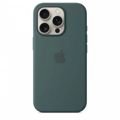 Alternative view of Apple Silicone case with MagSafe for iPhone 16 Pro - Lake зелен