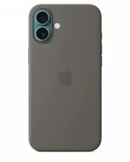 Alternative view of Apple Silicone case with MagSafe for iPhone 16 Plus - stone gray