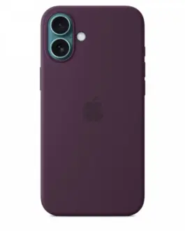 Alternative view of Apple Silicone case with MagSafe for iPhone 16 Plus - plum