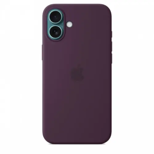 Alternative view of Apple Silicone case with MagSafe for iPhone 16 Plus - plum