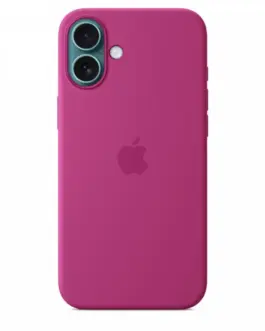 Alternative view of Apple Silicone case with MagSafe for iPhone 16 Plus - fuchsia