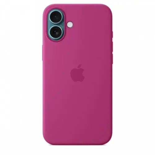 Alternative view of Apple Silicone case with MagSafe for iPhone 16 Plus - fuchsia