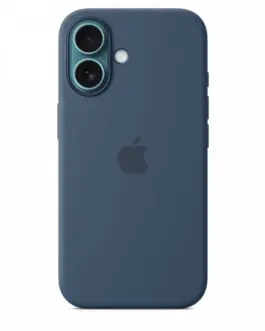 Alternative view of Apple Silicone case with MagSafe for iPhone 16 - denim