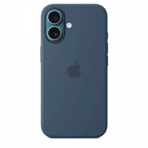 Alternative view of Apple Silicone case with MagSafe for iPhone 16 - denim