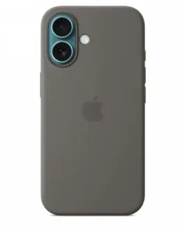 Alternative view of Apple Silicone case with MagSafe for iPhone 16 - stone gray