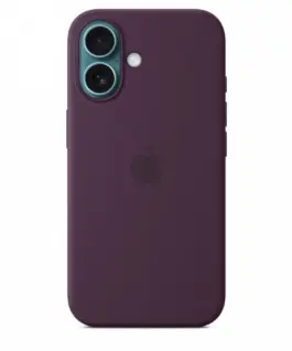 Alternative view of Apple Silicone case with MagSafe for iPhone 16 - plum
