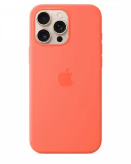 Alternative view of Apple iPhone 16 Pro Max Silicone Case with MagSafe - Tangerine