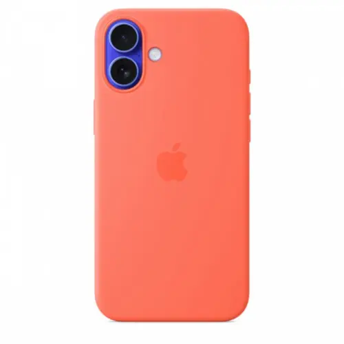 Alternative view of Apple iPhone 16 Plus Silicone Case with MagSafe - Tangerine
