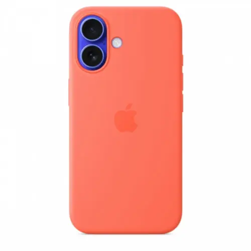 Alternative view of Apple iPhone 16 Silicone Case with MagSafe - Tangerine