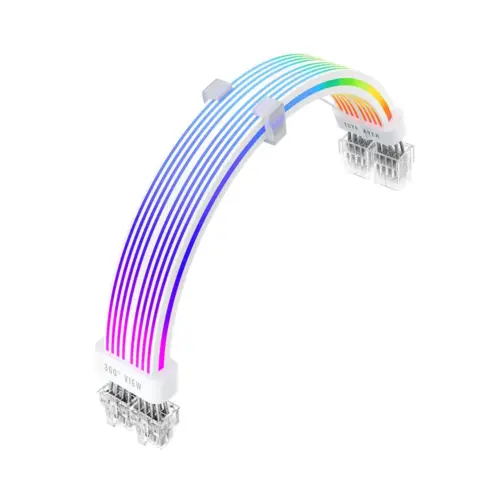 1stPlayer удължителен кабел Extension Modding Cable PCIe 6+2PIN Addressable RGB White -