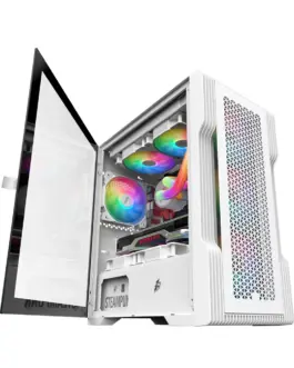 Alternative view of 1stPlayer кутия Case mATX - TRILOBITE T3 Mesh White