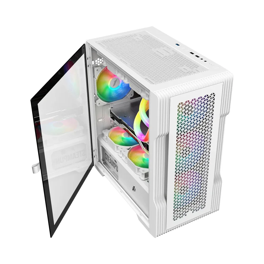 1stPlayer кутия Case mATX - TRILOBITE T3 Mesh White - Image 19