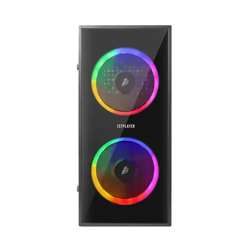 Alternative view of 1stPlayer компютърна кутия Gaming Case mATX - X1 RGB - 3 Fans included