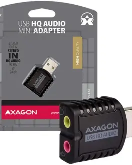 Звукова карта AXAGON ADA-17 USB2.0 - Stereo HQ Audio Mini Adapter 24bit 96kHz