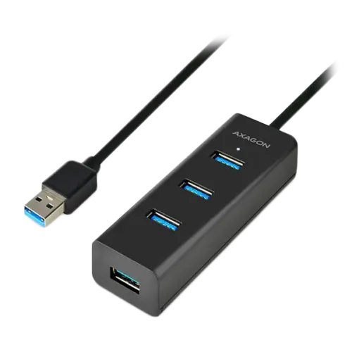 USB хъб AXAGON HUE-S2BL 4x USB3.0 Charging Hub 1.2m Cable MicroUSB Charging