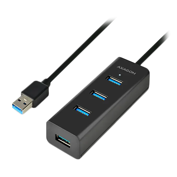 USB хъб AXAGON HUE-S2BL 4x USB3.0 Charging Hub 1.2m Cable MicroUSB Charging