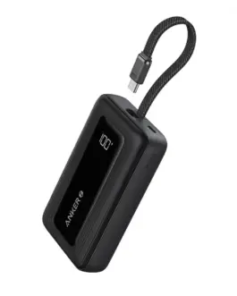 Anker външна батерия ZOLO 10000mAh 30W built-in USB-C кабел, черен