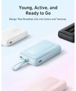 Alternative view of Anker външна батерия ZOLO 10000mAh 30W built-in USB-C кабел, бял