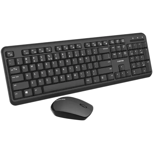 Alternative view of Клавиатура CANYON SET-W20, Wireless combo set,Wireless keyboard with Silent switches,105 keys,BG layout,optical 3D Wireless mice 100DPI black