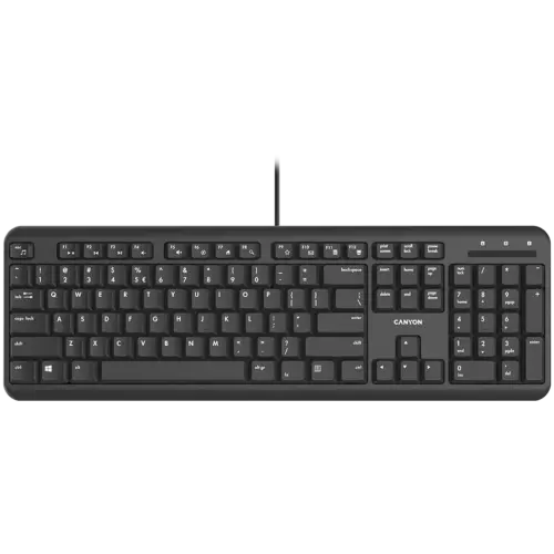 Клавиатура CANYON HKB-20 wired keyboard with Silent switches 105 keysblack 1.8 Meters cable lengthSize 442*142*17.5mm460