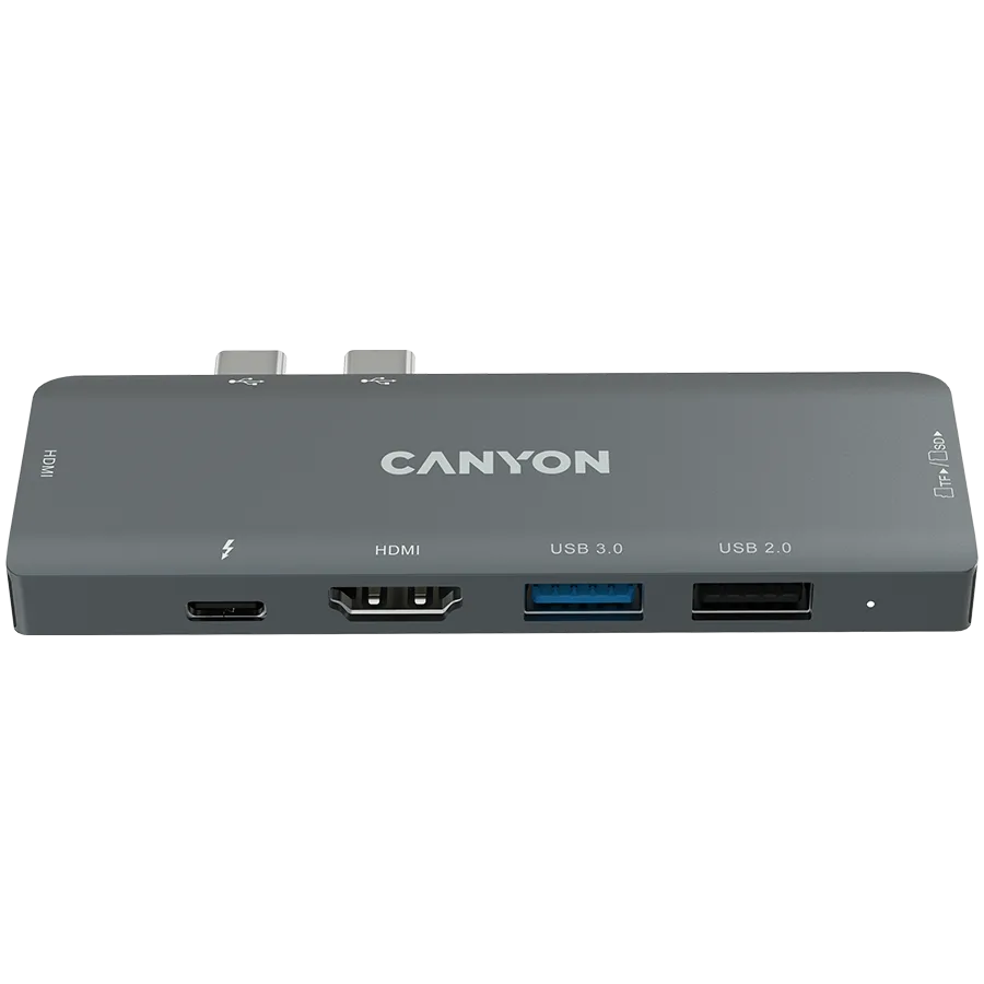 USB хъб CANYON hub DS-5 7in1 Thunderbolt 3 Space Grey