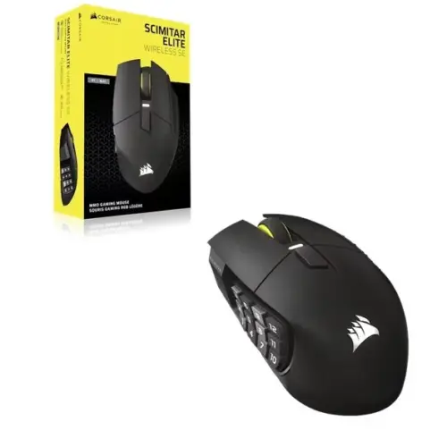 Alternative view of Corsair Mouse Scimitar Elite Wireless SE Gun Metal 33000 DPI