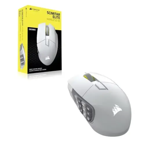 Alternative view of Corsair Mouse Scimitar Elite Wireless SE бял 33000 DPI