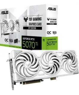 Asus видео карта GeForce RTX 5070Ti TUF GAMING OC бял BTF GDDR7 256bit