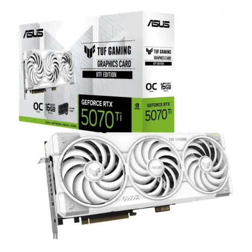 Asus видео карта GeForce RTX 5070Ti TUF GAMING OC бял BTF GDDR7 256bit