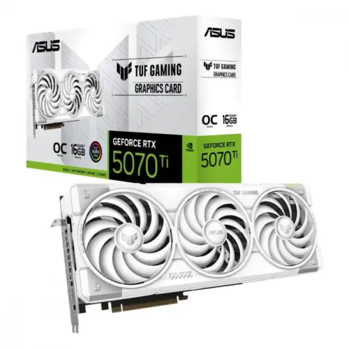 Asus видео карта GeForce RTX 5070Ti TUF GAMING OC бял GDDR7 256bit 3DP/2HDMI