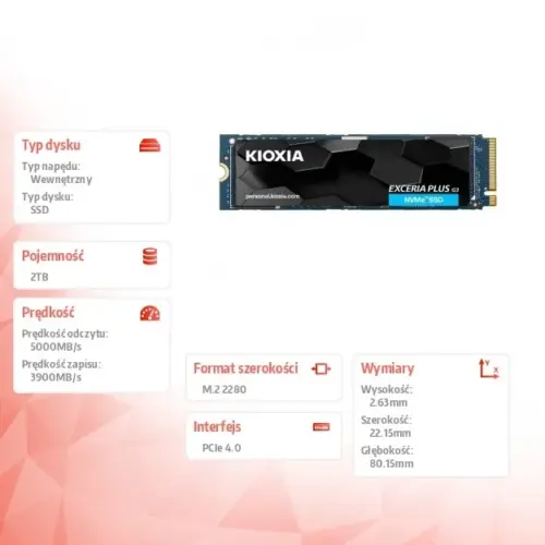 Kioxia SSD Exceria Plus G3 1TB NVMe